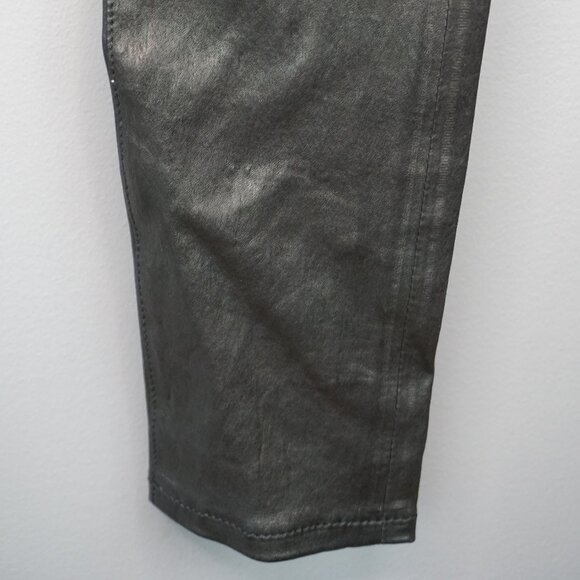 New Frame Le Skinny de Jeanne Mid-Rise Leather Pants in Washed Black size 23 - Picture 9 of 16